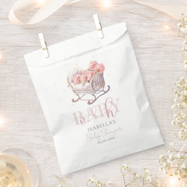 Sacolinha Cesta de bebê pastel de chá de fraldas (Cortado)