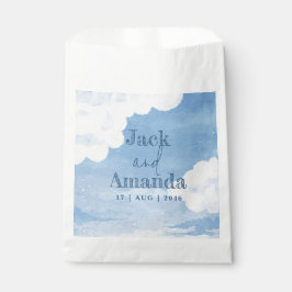 Sacolinha Céu Azul Claro Aquarela Casamento Favor Bag