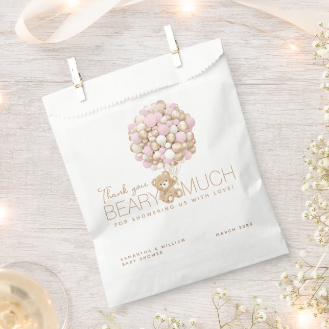 Sacolinha Chá de Bear Rosa e Bebê Balão (Cortado)