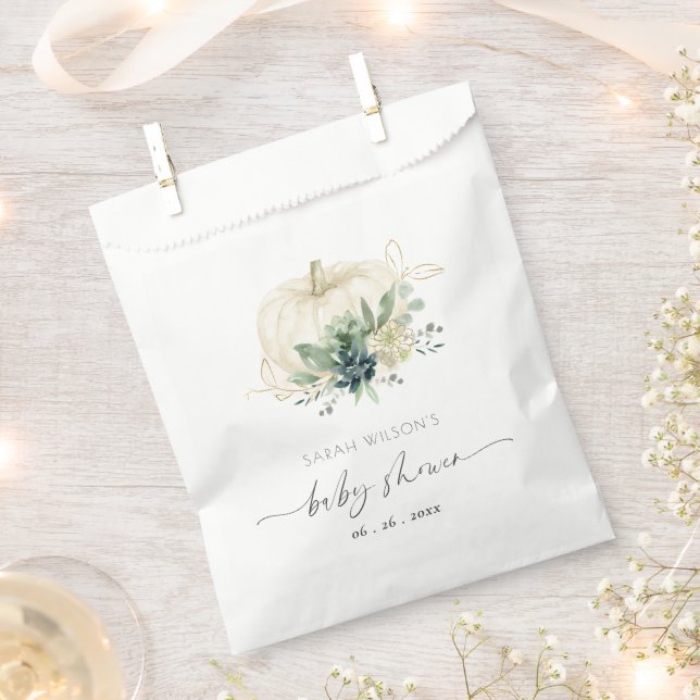 Sacolinha Chá de Bebê Abóbora Suculenta Azul Esverdeado Somb (Cortado)