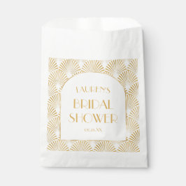 Sacolinha Chá de Bebê Art Déco Geométrico Dourado Elegante