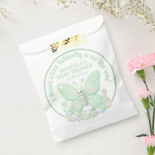 Sacolinha Chá de Bebê Borboleta Marshmallow Verde Menta