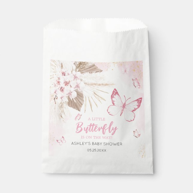 Sacolinha Chá de Bebê Borboleta Rosa (Frente)