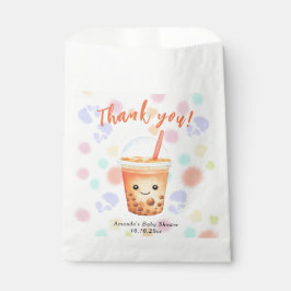 Sacolinha Chá de Bebê Bubble Tea Aquarela Obrigado