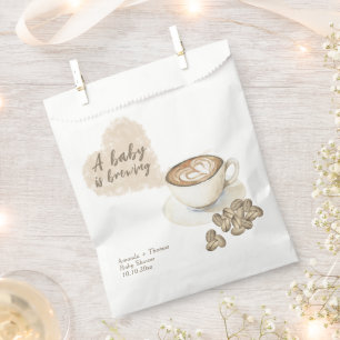Sacolinha Chá de bebê de café sendo preparado