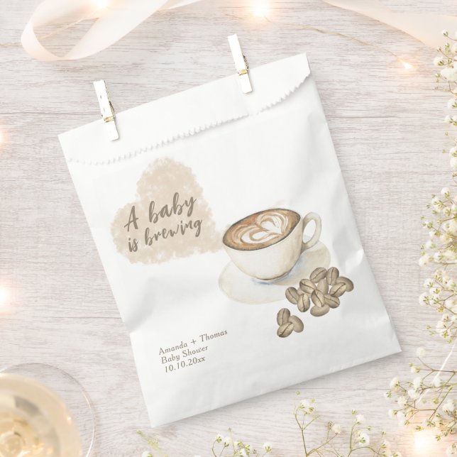 Sacolinha Chá de bebê de café sendo preparado (Cortado)