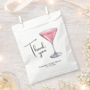 Sacolinha Chá de Bebê de Noiva Cocktail Rosa Aquarela Obriga