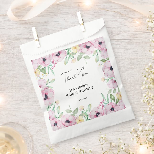 Sacolinha Chá de Bebê de Noiva Floral Rosa (Cortado)