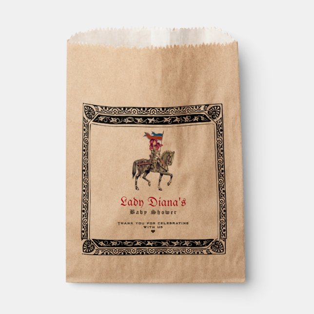 Sacolinha Chá de Bebê do Cavaleiro do Renascimento Medieval (Frente)