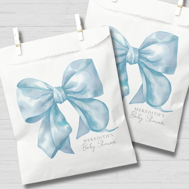 Sacolinha Chá de Bebê do Laço Azul (Blue Bow Baby Shower Favor Bag)