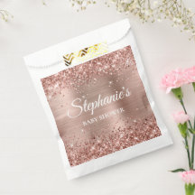 Chá de Bebê Dourado Rosa Espelhante