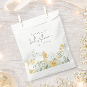 Sacolinha Chá de Bebê Floral Amarelo Elegante