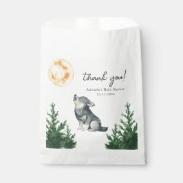 Sacolinha Chá de Bebê Lobo Aquarela Obrigado