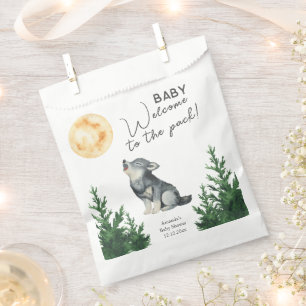 Sacolinha Chá de Bebê Lobo em Aquarela