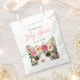 Sacolinha Chá de Bebê Menina Gatinha Aquarela Doce