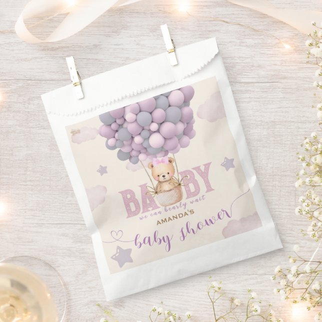 Sacolinha Chá de Bebê Menina Violeta Rosa Claro (Cortado)