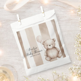Sacolinha Chá de Bebê Urso Teddy Neutro Mal Posso Esperar