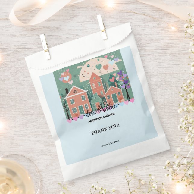 Sacolinha Chá de Foster de Adoção para Pastel Corações Domés (Cortado)