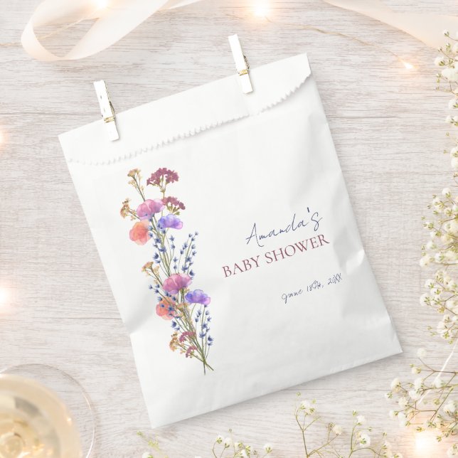 Sacolinha Chá de fraldas Acrílico de Buquê Delicado Russo (Cortado)