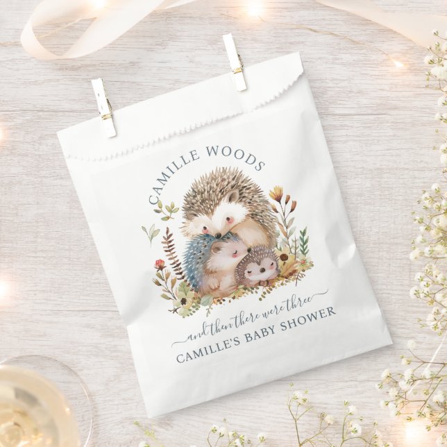 Sacolinha Chá de fraldas Adorável da Família Hedgehog (Cortado)