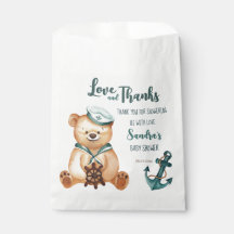 Chá de fraldas Ahoy é um ursinho náutico