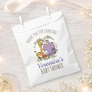 Sacolinha Chá de fraldas Animal Safari Selvagem Cega Obrigad