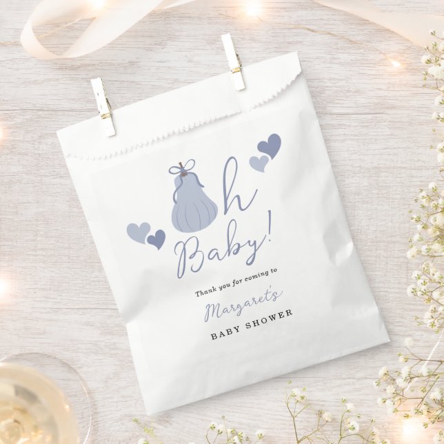 Sacolinha Chá de fraldas Arco de Abóbora Azul, Bebê (Cortado)