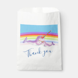 Sacolinha Chá de fraldas-arco-íris azul-bebê mãe-narval