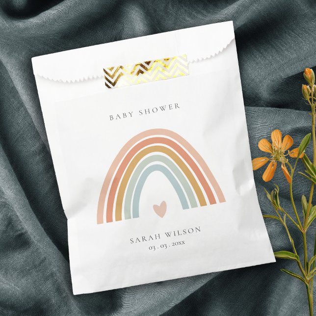 Sacolinha Chá de fraldas Arco-Íris Azul Esmagado Elegante (Criador carregado)