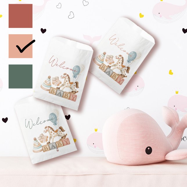 Sacolinha Chá de fraldas Boho Autumn Personalizado (Boho Autumn Baby Shower Personalized Favor Bag)