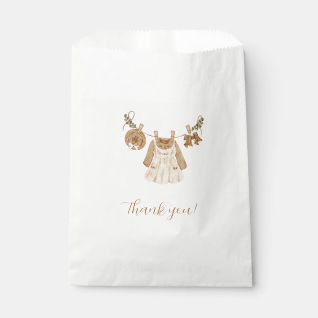 Sacolinha Chá de fraldas Boho Clothesline Girl (Frente)