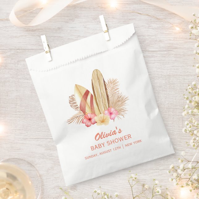 Sacolinha Chá de fraldas Boho Tropical Flower SurfIng (Cortado)