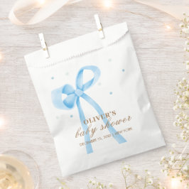 Sacolinha Chá de fraldas Bolinhas simples azul