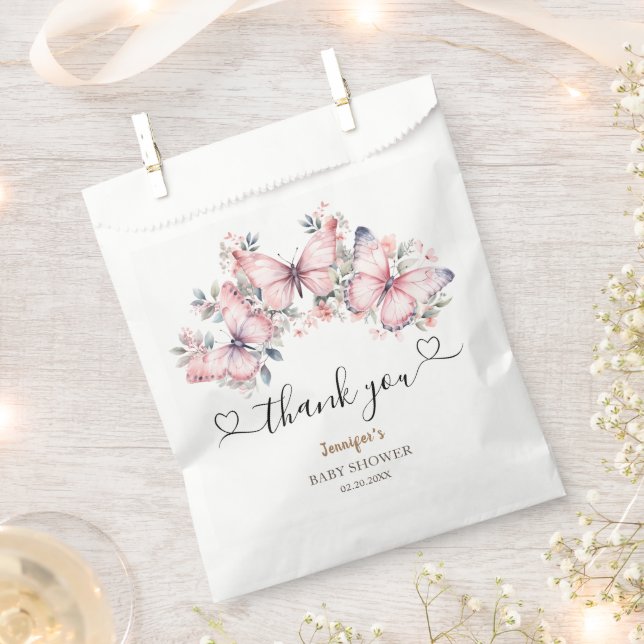 Sacolinha Chá de fraldas-borboleta Rosa (Cortado)