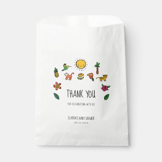 Sacolinha Chá de fraldas da selva tropical (Frente)