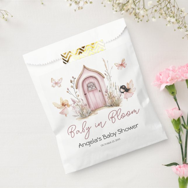 Sacolinha Chá de fraldas das Fairies de Madeira Rosa (Selado)