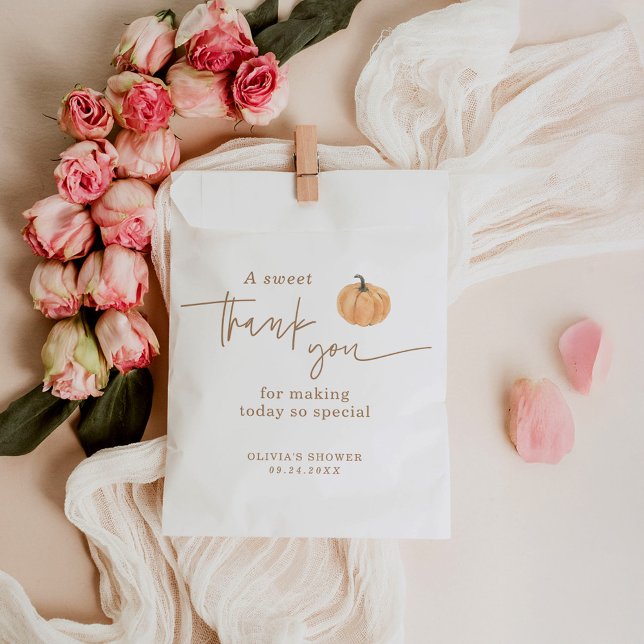 Sacolinha Chá de fraldas De Abóbora Obrigado Favoritos, Qued (Criador carregado)