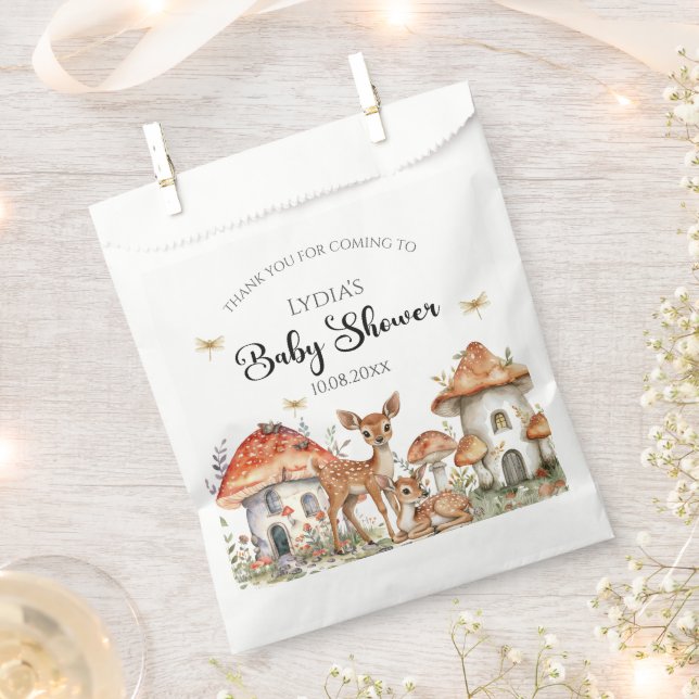 Sacolinha Chá de fraldas de Animais da Floresta de Boho Wood (Cortado)