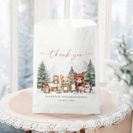 Sacolinha Chá de fraldas de animais da floresta de inverno