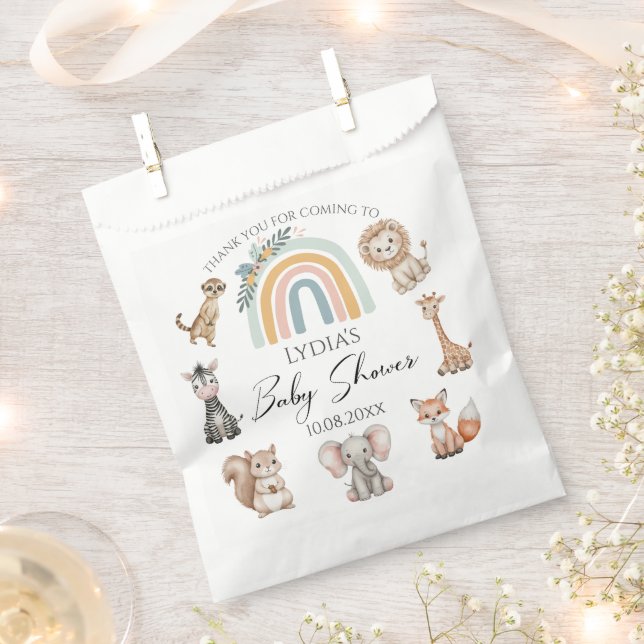 Sacolinha Chá de fraldas de Animais da Selva do Boho Woodlan (Cortado)