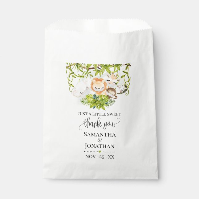 Sacolinha Chá de fraldas De Animais Selvagens Safari (Frente)