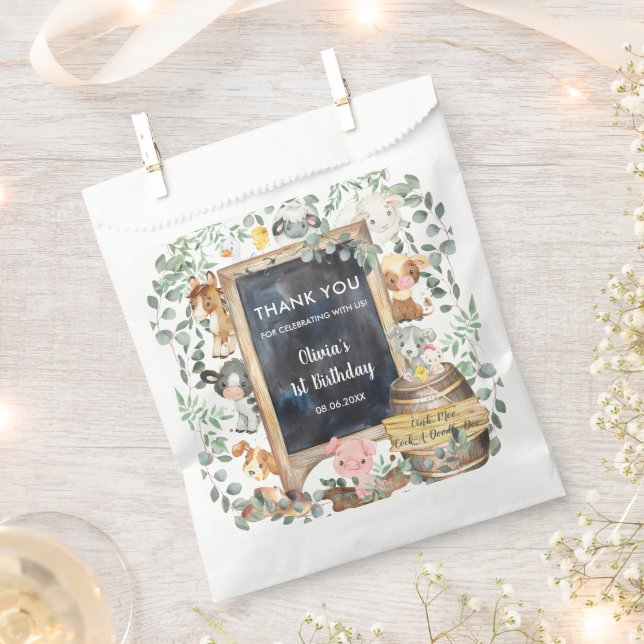 Sacolinha Chá de fraldas de Aniversário de Animais das Explo (Cortado)