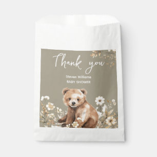 Sacolinha Chá de fraldas de aquarela de urso bonito