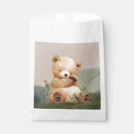 Sacolinha Chá de fraldas de Aquarela do Urso Bebê Cutie