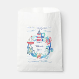 Sacolinha Chá de fraldas de Aquarela Náutica Neutra do Gêner