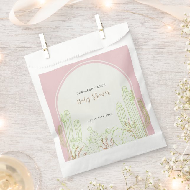 Sacolinha Chá de fraldas de Arco Boho Cactus, Minúsculo e Ro (Cortado)