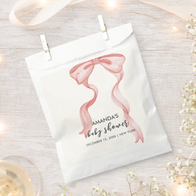 Sacolinha Chá de fraldas de Arco Elegante Moderno Rosa (Cortado)