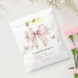 Sacolinha Chá de fraldas de Arco Rosa Floral Elegante