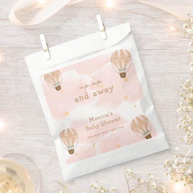 Sacolinha Chá de fraldas de balão de ar quente na nuvem doce (Cortado)