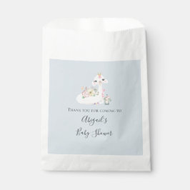 Sacolinha Chá de fraldas de Bebê Llama Branco e Azul